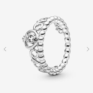 Elegant Silver Beaded Ring pandora